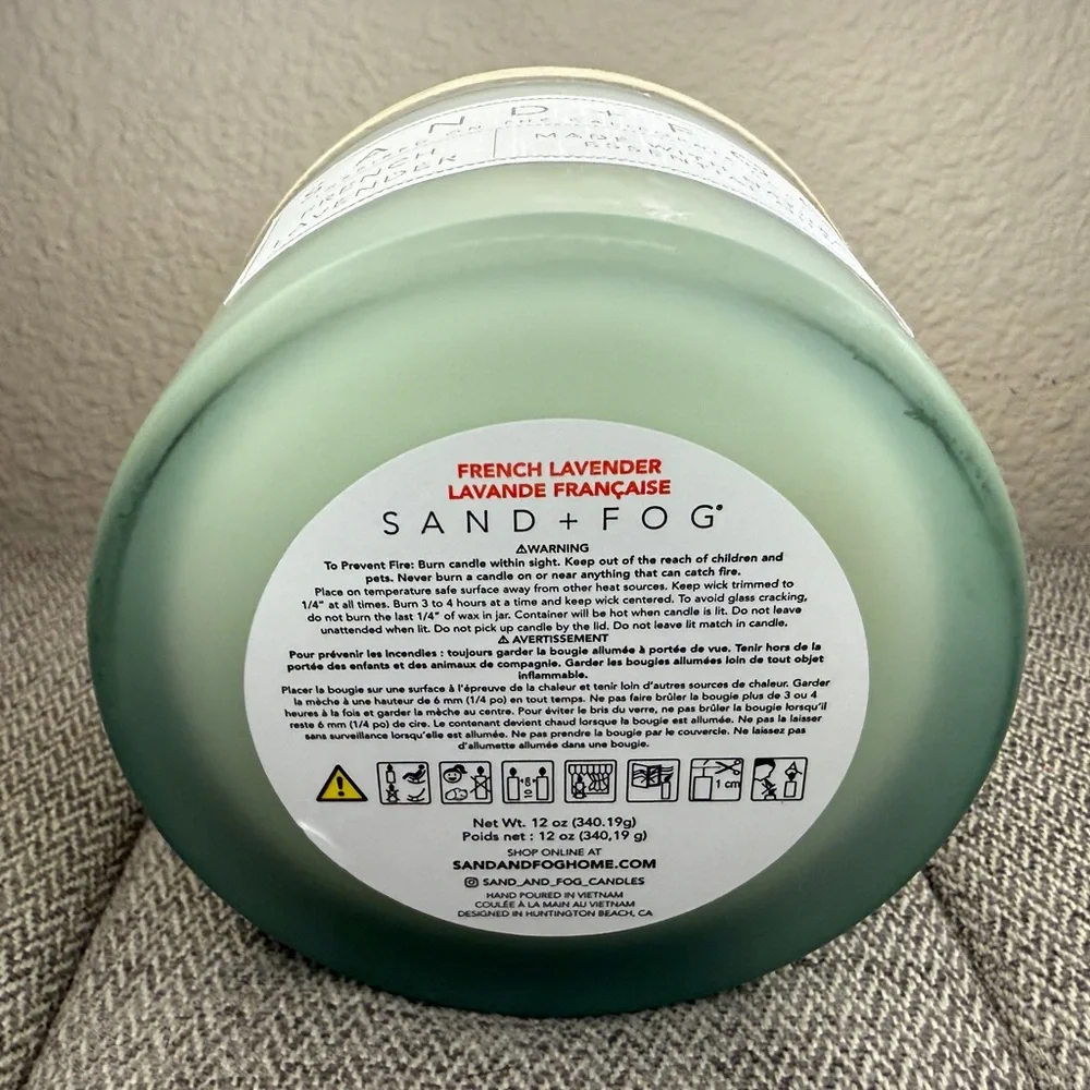 Sand + Fog French Lavender Candle 12oz, 2 Wick - Picture 6 of 12
